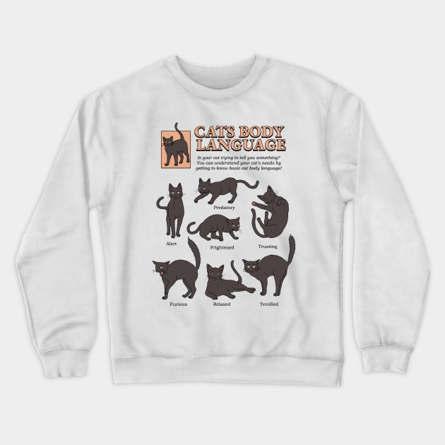 Cats Body Language Crewneck Sweatshirt by thiagocorrea